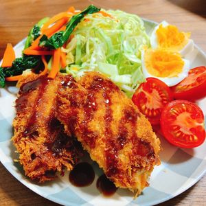 甘味好きのたぬきの作ってみた!投稿(【豚ロースの折りたたみカツ】揚げ焼きで◎大葉チーズ入り♬)