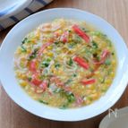 時短で甘味と旨みたっぷり！とうもろこしの中華風スープ