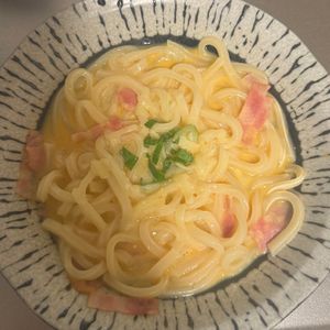 1497796の作ってみた!投稿(レンチン1発！ズボラでも簡単「うどんで味噌カルボナーラ」)
