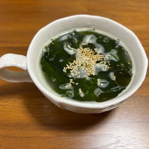 こむぎの作ってみた!投稿(レンジで簡単☆わかめスープ。)