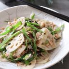 これはやみつき♡れんこんとピーマンのツナ塩昆布炒め