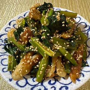 楽ラク手抜キッチン🐶🐾の作ってみた!投稿(【小松菜とちくわのオイマヨソテー】5分で完成！材料これだけ！)