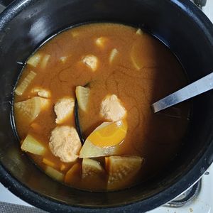 9Sの作ってみた!投稿(さけつみれの石狩風（介護食）)