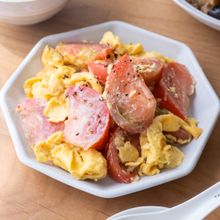 【マヨでふわとろ】味付け一発!トマトと玉子の中華炒め