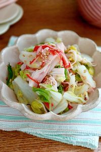 レンジで♩白菜かにかまの白だしレモン和え【節約・作りおき】