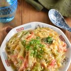 【白菜とカニカマのとろ～り卵のあんかけ丼】ひとりランチにも！