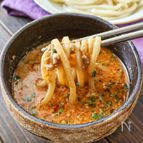 【レンジで5分！濃厚担々つけ汁うどん】簡単にすぐできる♡
