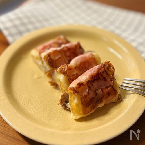 カリもち!ハッシュドポテトのベーコンチーズ巻き