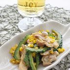 夏野菜と鶏もも肉のガリバタしょうゆ炒め