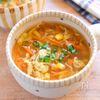 【にんじんとコーンのふわたま中華スープ】簡単！煮るだけ♪
