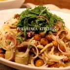 なめこと茄子の和風パスタ