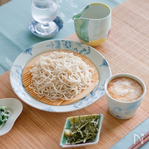 【煎り酒とろろのざるそば】室町時代の調味料で♪