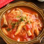 鶏肉とエリンギのトマトクリームシチュー【米粉で簡単！】