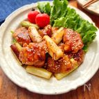 簡単！ご飯が進む！鶏もも肉と白ネギの甘酢炒め