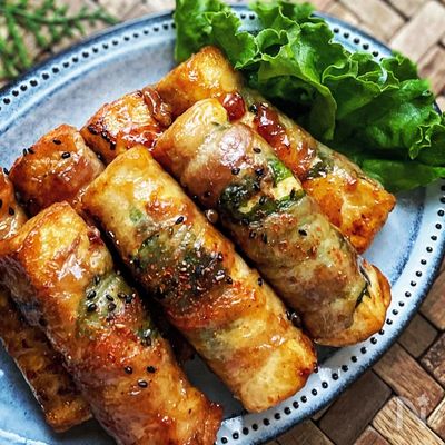 《居酒屋レシピ》甘辛ダレでテリテリ♪♪大葉肉巻き厚揚げ