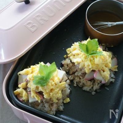 ホットプレートで梅さわやか和風オムライス