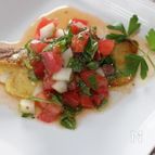 真だらのカレー風味、トマトソースがけ