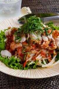 【豚しゃぶともやしの梅ドレサラダ】食欲ない日もこれで解決