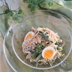 菜の花と新玉ねぎのデリ風カニカマサラダ