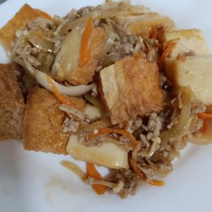 ぽぽペの作ってみた!投稿(ご飯が進む！栄養満点◎【厚揚げとひき肉のプルコギ風甘辛炒め】)