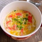 【レンジ2分】カップでお手軽！「カニカマチーズ茶碗蒸し」