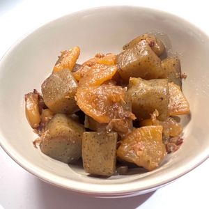 しーちゃんの作ってみた!投稿(めんつゆでラクラク♪味しみ♪『大根とこんにゃくのおかか煮』)