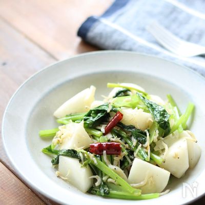 かぶとしらすのペペロン蒸し焼き