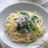 【ほうれんそうとじゃこのスパゲッティ・ペペロンチーノ】