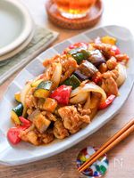 【カリカリ豚こまの夏野菜酢豚】夏は揚げない酢豚!油は大さじ1