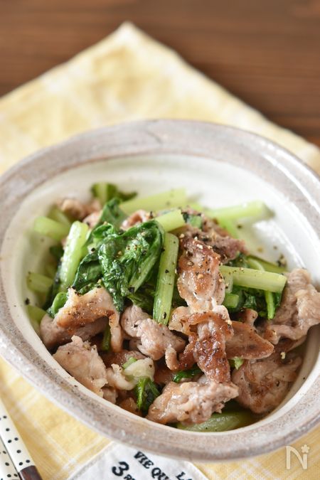 小松菜と豚こまの旨塩とろみ炒め By 鈴木美鈴 レシピサイト Nadia ナディア プロの料理家のおいしいレシピ