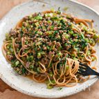 焼肉のタレで味付け簡単！ひき肉と小松菜の焼肉パスタ