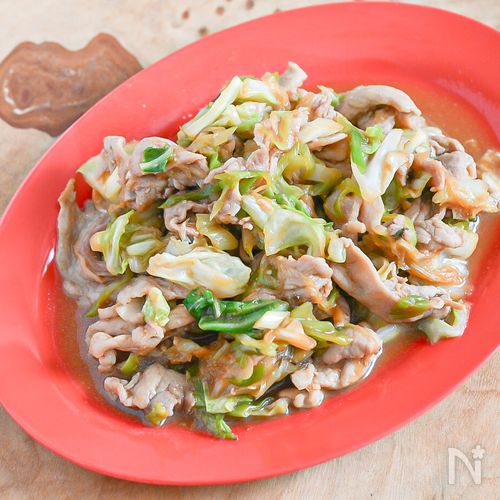焼肉のたれで味付け簡単♪豚肉とキャベツのみそ炒め
