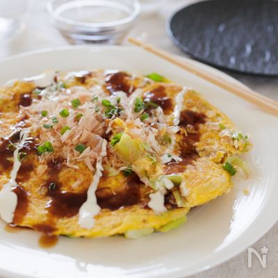 『お好み焼き風オムレツ』キャベツたっぷり!具だくさん♪
