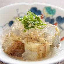 焼き茄子のしろたまりジュレがけ