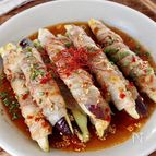 レンジで簡単！なすの肉巻き〜旨ポンだれ〜