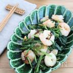 お弁当にも◎えびとほうれんそうの塩昆布バター炒め