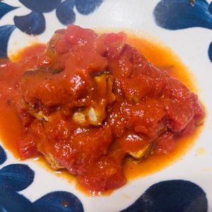 新米ちゃんの作ってみた!投稿(骨まで柔らか〜ぃ♡サンマのトマト煮1人分330kcal)