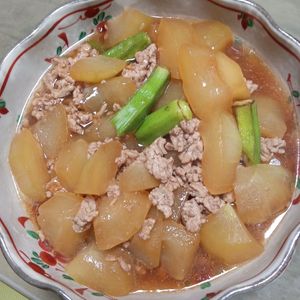 鶏皮坊主の作ってみた!投稿(ごはんがすすむ♪とろ〜りやさしい【冬瓜の鶏そぼろ煮】)