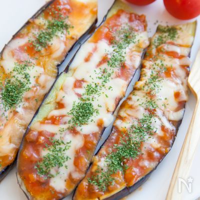 フライパンでなすのグラタン風