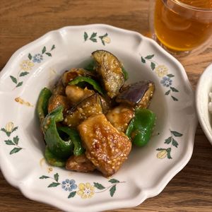 1279700の作ってみた!投稿(鶏肉となすとピーマンのにんにくごま味噌炒め【#作り置き】)