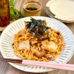 のりのり🐾🎀🤍の作ってみた!投稿(【味噌キムチ焼きそば】ワンパンでガッツリ満足！)