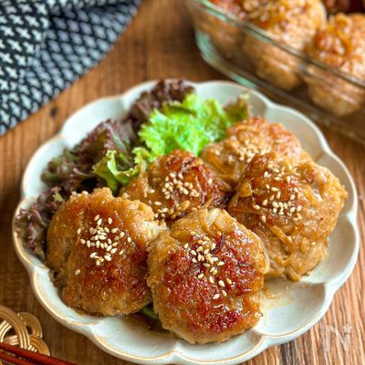 絶品☆【シャキシャキもやしつくね】照り焼き味