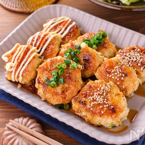 【ワンパン焼き鳥風つくね】甘辛だれに３種のトッピングで♪