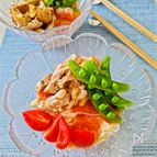 【グリルチキンとすりおろしトマトのぶっかけ素麺】