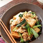 豚バラと厚揚げと小松菜の香味しょうゆ炒め【#スピードおかず】