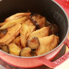 手羽先となすの蒸し煮