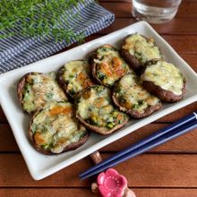 トースターで簡単♪お酒がすすむ「椎茸のねぎ味噌チーズ焼き」