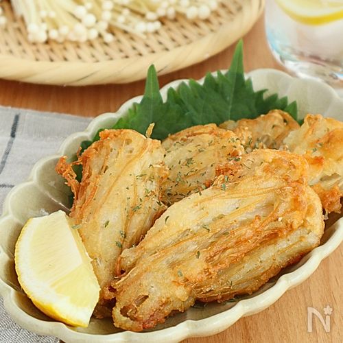 カリッともっちり♪えのきの米粉チーズフリット