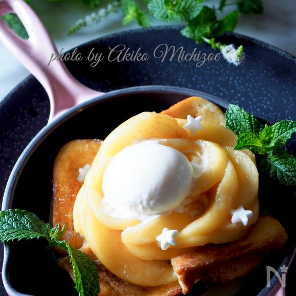 ＊丸ごと桃＊ピーチメルバ風フレンチトースト＊