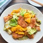 【鶏むね肉とキャベツのふわとろ卵だし炒め】春のごちそう！